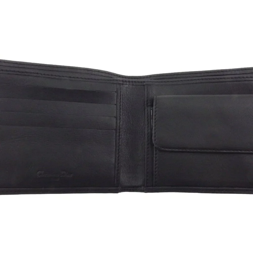 Dior Bifold Wallet Black Silver Women Authentic secondhand